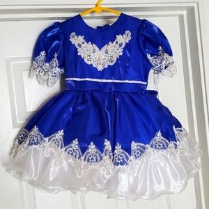 Vintage Lida California Pagent Full Circle Lace Dress Size 3